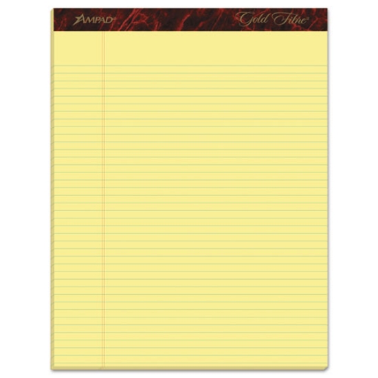 Picture of Gold Fibre Quality Writing Pads, Narrow Rule, 50 Canary-Yellow 8.5 X 11.75 Sheets, Dozen