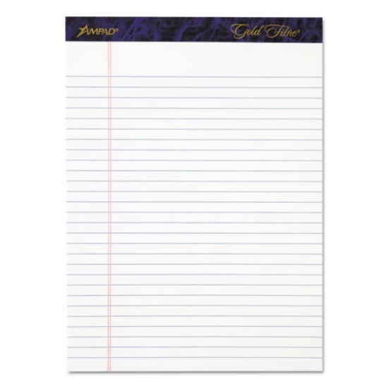 Picture of Gold Fibre Writing Pads, Wide/legal Rule, 50 White 8.5 X 11.75 Sheets, 4/pack