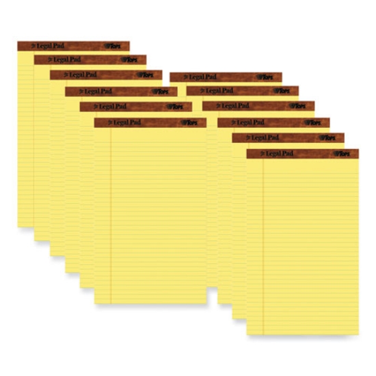 Picture of "The Legal Pad" Plus Ruled Perforated Pads With 40 Pt. Back, Wide/legal Rule, 50 Canary-Yellow 8.5 X 14 Sheets, Dozen