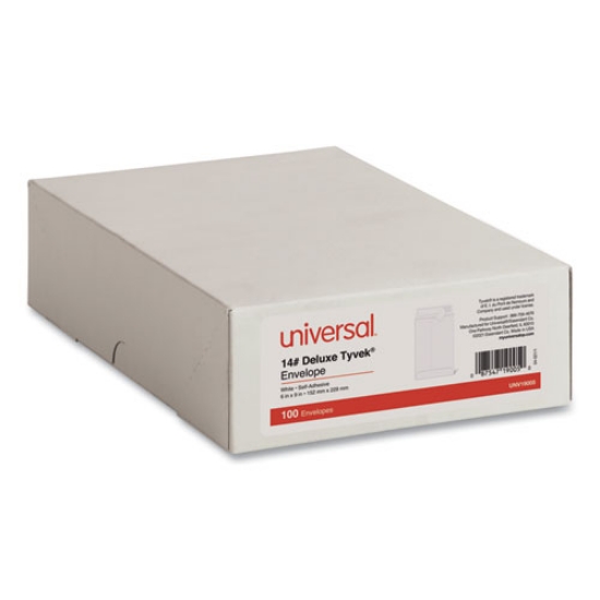Picture of Deluxe Tyvek Envelopes, #1, Square Flap, Self-Adhesive Closure, 6 X 9, White, 100/box