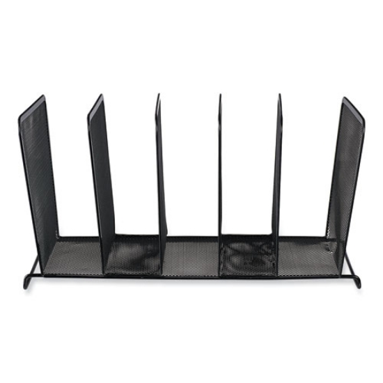 Picture of Deluxe Mesh Stacking Sorter, 5 Sections, Letter To Legal Size Files, 14.63" X 8.13" X 7.5", Black