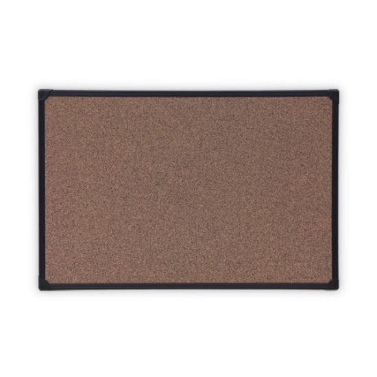 Picture of Tech Cork Board, 36 x 24, Brown Surface, Black Plastic Frame