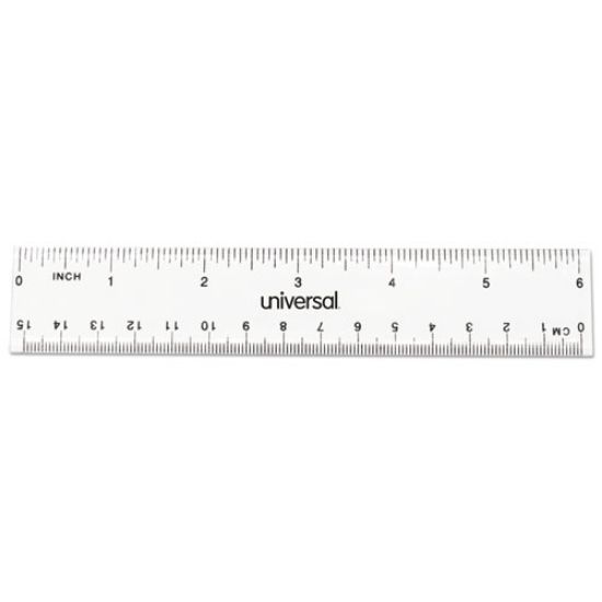 Picture of Clear Plastic Ruler, Standard/metric, 6" Long, Clear, 2/pack