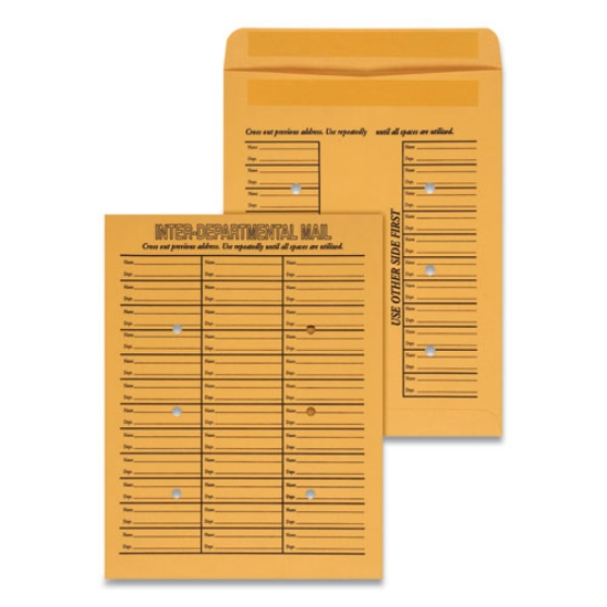 Picture of Deluxe Interoffice Press And Seal Envelopes, #97, Two-Sided Three-Column Format, 10 X 13, Brown Kraft, 100/box