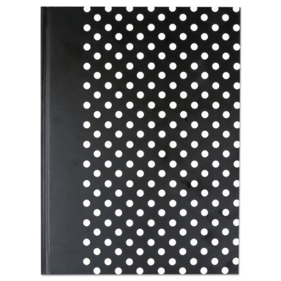 Picture of Casebound Hardcover Notebook, 1-Subject, Wide/Legal Rule, Black/White Cover, (150) 10.25 x 7.63 Sheets