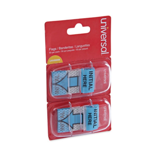 Picture of Deluxe Message Arrow Flags, "Initial Here", Blue, 100/Pack