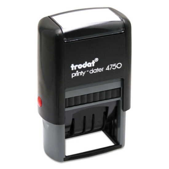 Picture of Printy Economy 5-in-1 Date Stamp, Self-Inking, 1.63" x 1", Blue/Red