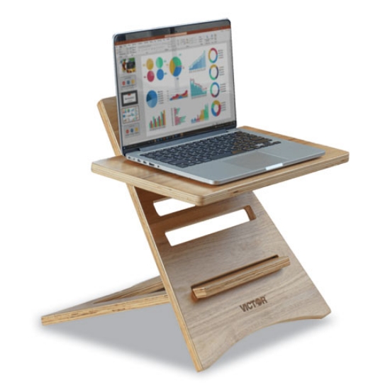 Picture of DC150A High Rise Acacia Wood Laptop Riser, 17x11.8x7.63 to 14.75, Brown Woodgrain, Supports 20 lb, Ships in 1-3 Business Days