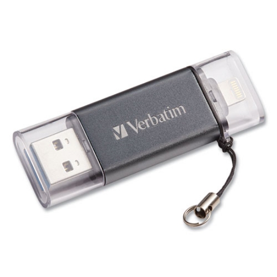 Picture of Store 'n' Go Dual Usb 3.0 Flash Drive For Apple Lightning Devices, 64 Gb, Graphite