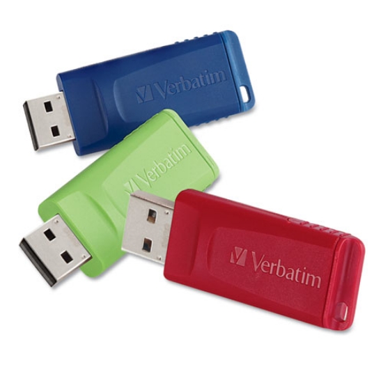Picture of Store 'n' Go Usb Flash Drive, 8 Gb, Assorted Colors, 3/pack