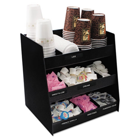Picture of Vertical Condiment Organizer, 9 Compartments, 14.5 x 11.75 x 15, Black