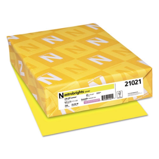 Picture of Color Cardstock, 65 lb Cover Weight, 8.5 x 11, Lift-Off Lemon, 250/Pack