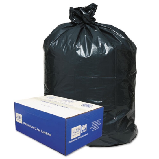 Picture of Linear Low-Density Can Liners, 30 gal, 0.71 mil, 30" x 36", Black, 25 Bags/Roll, 10 Rolls/Carton