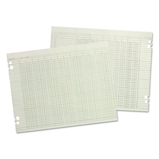 Picture of Accounting Sheets, 24 Columns, 11 X 14, Green, Loose Sheet, 100/pack