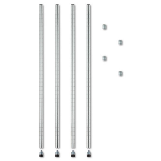 Picture of Stackable Posts For Wire Shelving, 36" High, Silver, 4/pack