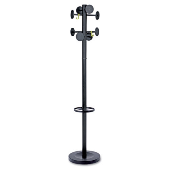 Picture of Stan3 Steel Coat Rack, Stand Alone Rack, Eight Knobs, 15w X 15d X 69.3h, Black