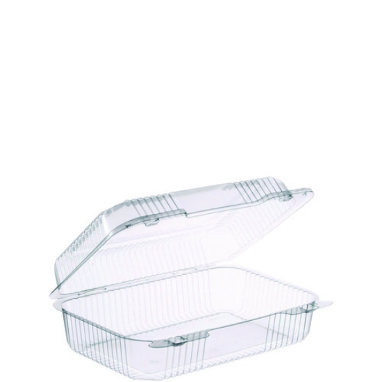 Picture of StayLock Clear Hinged Lid Containers, Oblong, 6.81 x 9.4 x 3.1, Plastic, 125/Bag, 2/Carton