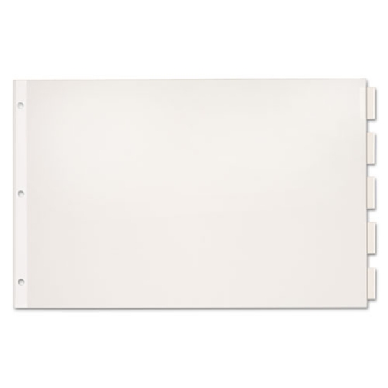 Picture of Paper Insertable Dividers, 5-Tab, 11 x 17, White, Clear Tabs, 1 Set