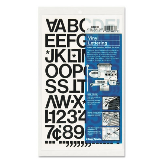 Picture of Press-On Vinyl Letters And Numbers, Self Adhesive, Black, 1"h, 88/pack