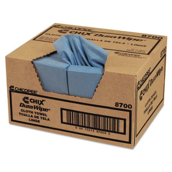 Picture of VeraClean Critical Cleaning Wipes, Smooth Texture, 1/4 Fold, 1-Ply, 12 x 13, Unscented, Blue, 400/Carton