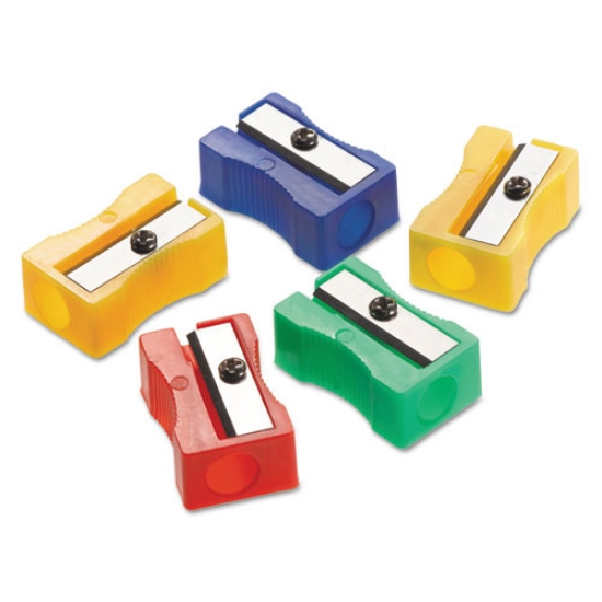 Picture of One-Hole Manual Pencil Sharpeners, 4 X 2 X 1, Assorted Colors, 24/pack