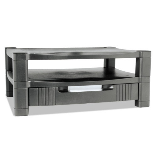 Picture of Two-Level Monitor Stand, 17" X 13.25" X 3.5" To 7", Black, Supports 50 Lbs