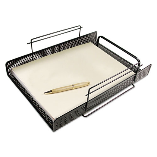 Picture of Urban Collection Punched Metal Letter Tray, 1 Section, Letter Size Files, 10" X 13.75" X 3.5", Black