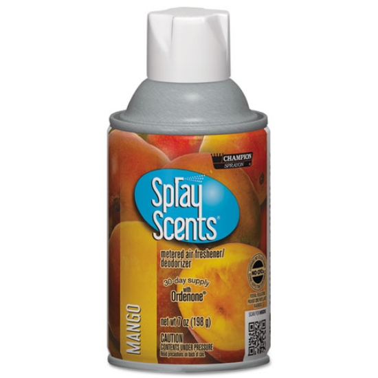 Picture of Champion Sprayon SPRAYScents Metered Air Freshener Refill, Mango, 7 oz Aerosol Spray, 12/Carton