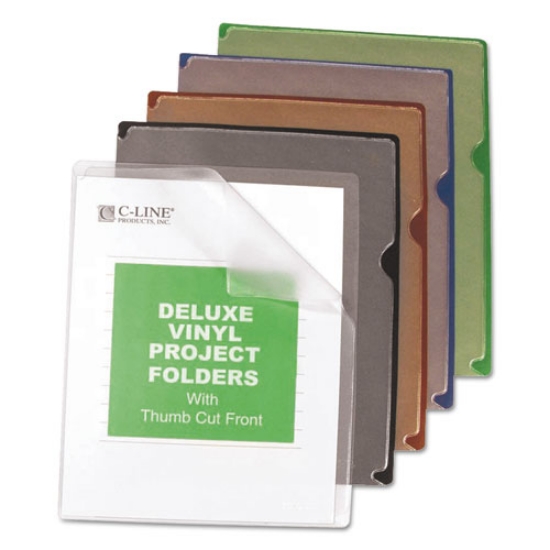 Picture of Deluxe Vinyl Project Folders, Letter Size, Assorted Colors, 35/box