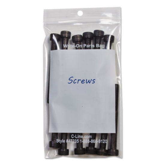 Picture of Write-On Poly Bags, 2 Mil, 3" X 5", Clear, 1,000/carton