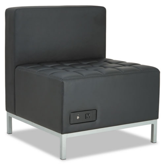 Picture of Alera Qub Series Powered Armless L Sectional, 26.38w X 26.38d X 30.5h, Black