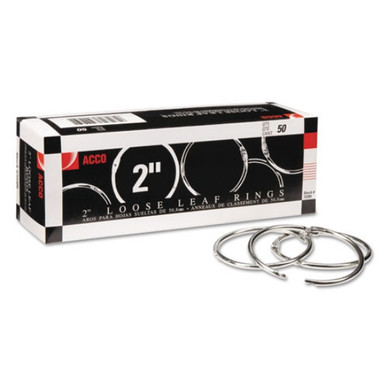 Picture of Metal Book Rings, 2" Diameter, 50/Box