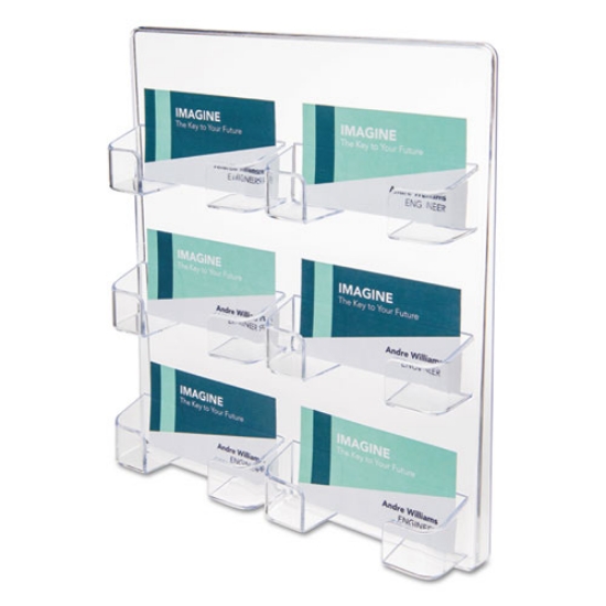 Picture of 6-Pocket Business Card Holder, Holds 480 Cards, 8.5 X 1.63 X 9.75, Plastic, Clear