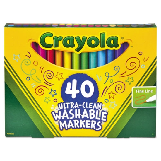 Picture of Ultra-Clean Washable Markers, Fine Bullet Tip, Assorted Colors, 40/set
