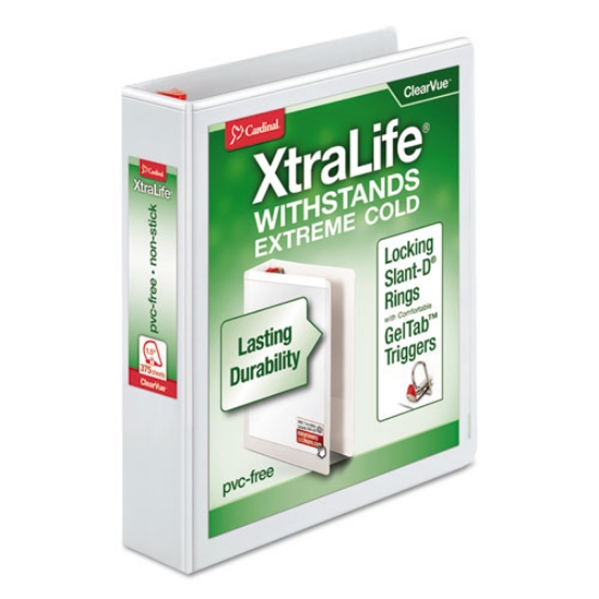 Picture of Xtralife Clearvue Non-Stick Locking Slant-D Ring Binder, 3 Rings, 1.5" Capacity, 11 X 8.5, White