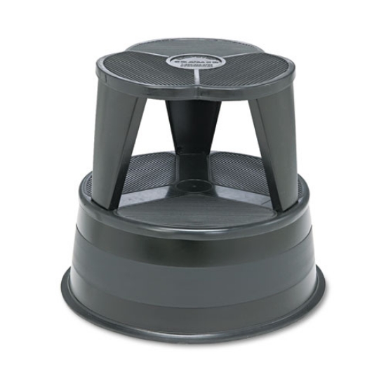 Picture of Kik-Step Steel Step Stool, 2-Step, 350 lb Capacity, 16" Diameter x 14.25"h, Black