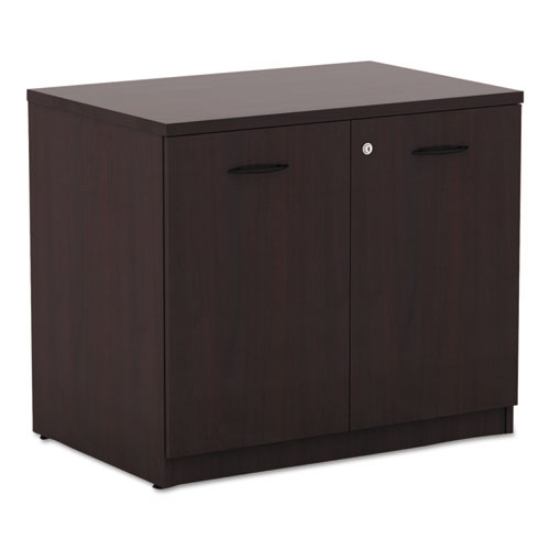 Picture of alera valencia series storage cabinet, 34.13w x 22.78d x 29.5h, mahogany