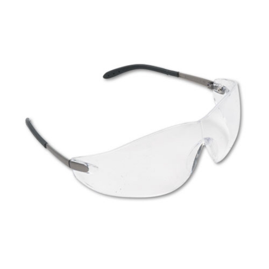 Picture of Blackjack Wraparound Safety Glasses, Chrome Plastic Frame, Clear Lens, 12/box