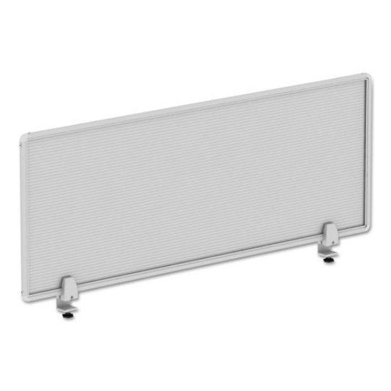 Picture of polycarbonate privacy panel, 47w x 0.5d x 18h, silver/clear