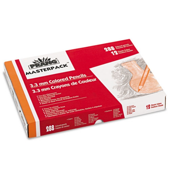 Picture of Colored Pencil Set Master Pack, 3.3 mm, 2B, Assorted Lead and Barrel Colors, 288/Box