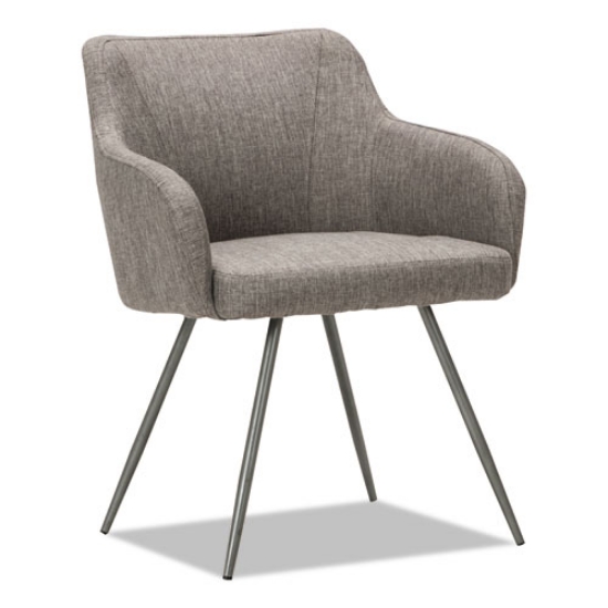 Picture of Alera Captain Series Guest Chair, 23.8" x 24.6" x 30.1", Gray Tweed Seat, Gray Tweed Back, Chrome Base