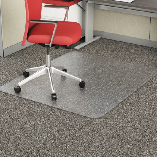 Picture of Occasional Use Studded Chair Mat For Flat Pile Carpet, 46 X 60, Rectangular, Clear