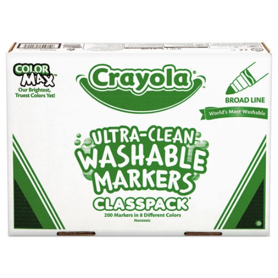 Picture of Ultra-Clean Washable Marker Classpack, Broad Bullet Tip, 8 Assorted Colors, 200/Box