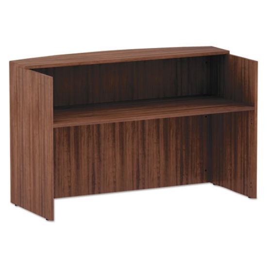 Picture of Alera Valencia Series Reception Desk With Transaction Counter, 71" X 35.5" X 42.5", Modern Walnut