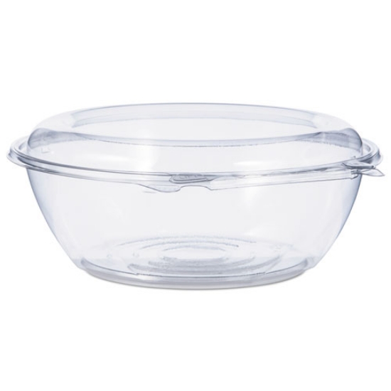 Picture of Tamper-Resistant, Tamper-Evident Bowls with Dome Lid, 48 oz, 8.9" Diameter x 3.4"h, Clear, Plastic, 100/Carton