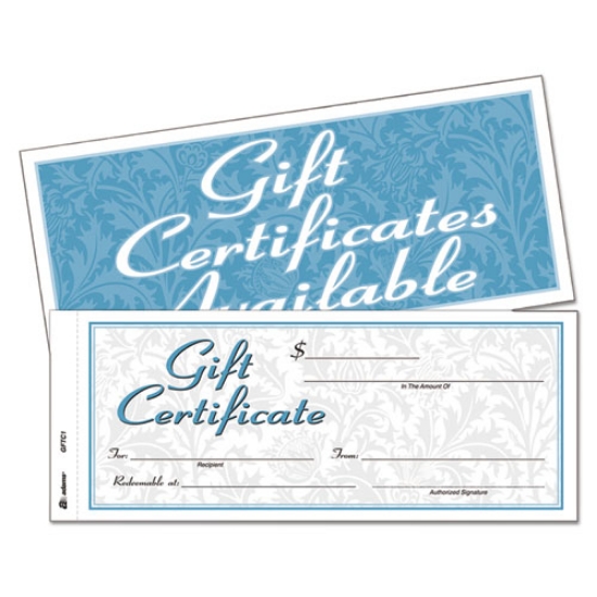 Picture of Gift Certificates With Envelopes, 8 X 3.4, White/canary, 25/book