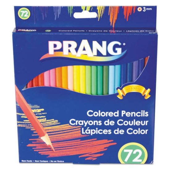 Picture of Colored Pencil Sets, 3 mm, 2B, Assorted Lead and Barrel Colors, 72/Pack