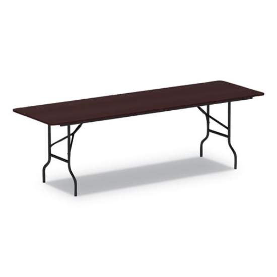 Picture of Wood Folding Table, Rectangular, 95.88w x 29.88d x 29.13h, Mahogany
