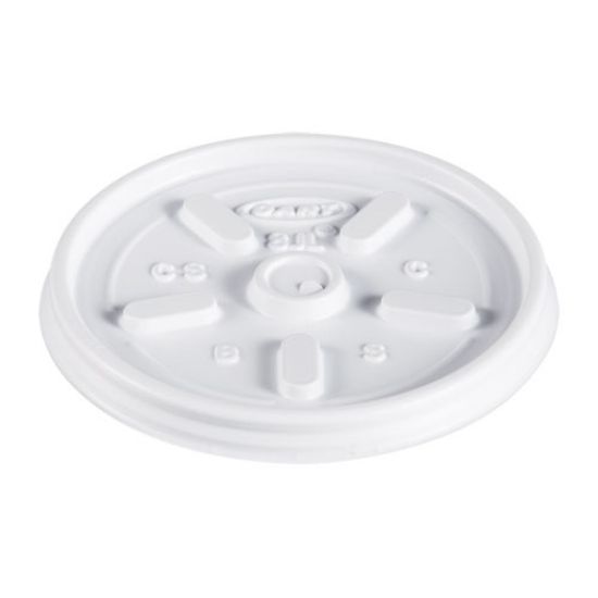 Picture of Plastic Lids, Fits 8 Oz To 10 Oz Hot/cold Foam Cups, Vented, White, 100/pack, 10 Packs/carton
