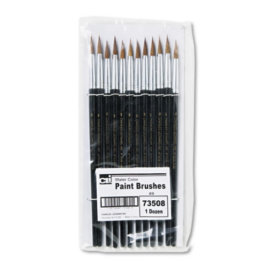 Picture of Artist Brush, Size 8, Camel Hair, Round Profile, 12/pack